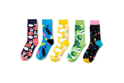 New Funny Women Fashion Harajuku Colorful Socks Cute Art Egg Series Personality Cotton Female socks Novelty Cotton Socks For Men And Women