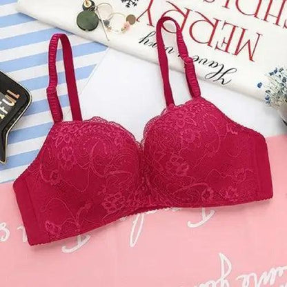 New Luxurious Lace Floral Wireless Bras For Women Front Closure Bras Plus Size Bralette Comfortable  Adjusted Push Up Bra