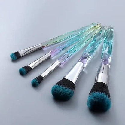 New Luxury Cosmic Color New Luxury Crystal Makeup Brushes Powder Foundation Eyeshadow Eyebrow Cosmetics for Face Fan Make Up Brush Set