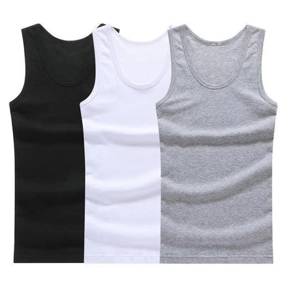 New Sale 100% Soft Cotton Mens Modern Sleeveless Tank Top Solid Muscle Vest Athletic Undershirts O-neck Gym Clothing Tees Tops Unique Soft Comfortable Summer Tops For Men Soft Cotton Sleeveless Tops for Men Classic Tank Tops