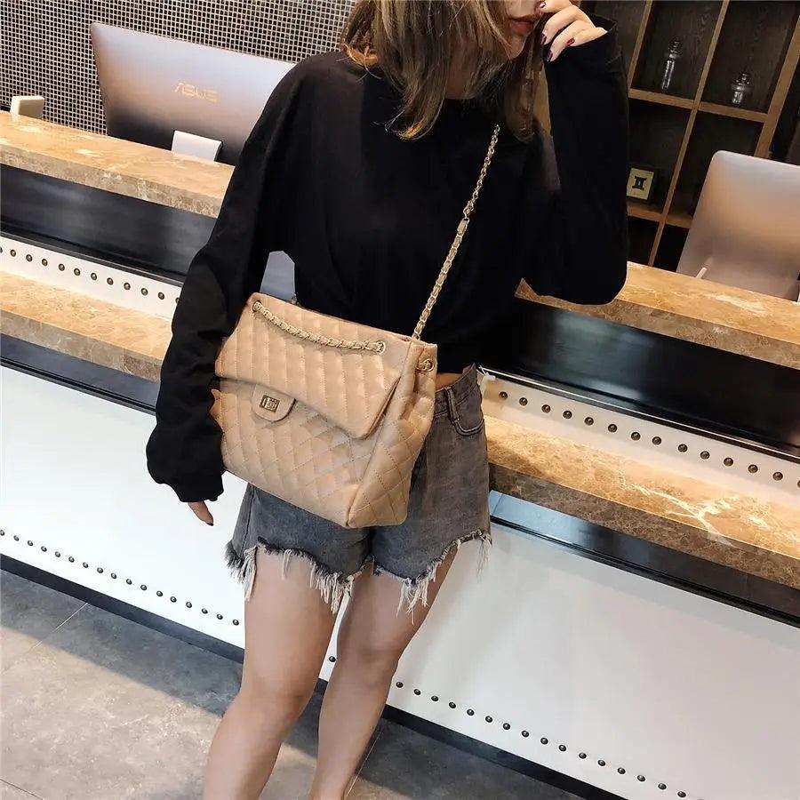 Women Pu Leather Shoulder Bag Fashionable Designer Luxury Female Large Capacity Crossbody Bag