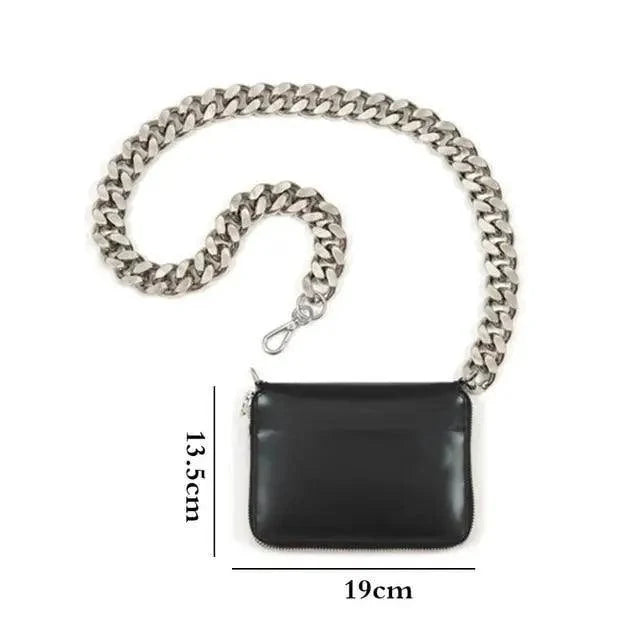New Sparkling Thick Metal Chain Shoulder Bag Bike Wallet, Mini Bag, Coin Purse. Fashionable Women Pack Leather Crossbody Bags