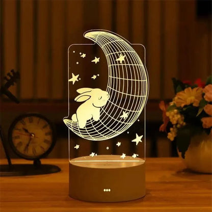 New Sterlling Romantic Love 3D Lamp Heart-shaped Balloon Acrylic LED Night Light Decorative Table Lamp Valentine's Day Sweetheart Wife's Gift