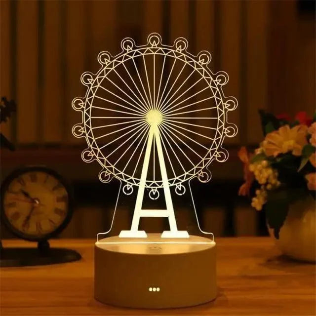 New Sterlling Romantic Love 3D Lamp Heart-shaped Balloon Acrylic LED Night Light Decorative Table Lamp Valentine's Day Sweetheart Wife's Gift