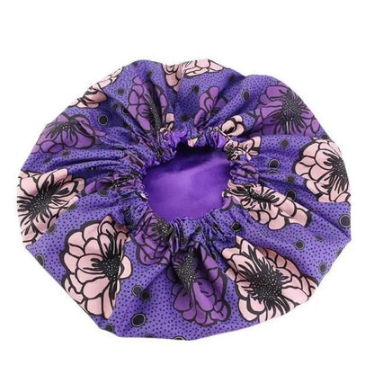 New Stunning Extra Large Satin Lined Bonnet Women Big Size Beauty Print Satin Silk Bonnet Sleep Night Cap Head Cover Bonnet Hat