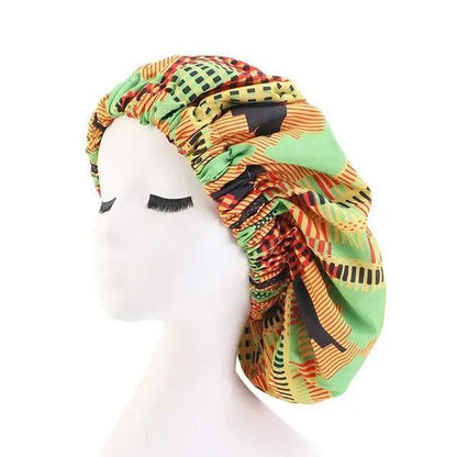 New Stunning Extra Large Satin Lined Bonnet Women Big Size Beauty Print Satin Silk Bonnet Sleep Night Cap Head Cover Bonnet Hat