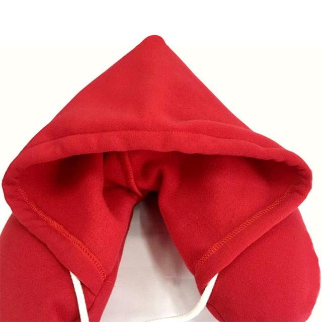 New Travel Hooded U-Shaped Pillow Cushion Car Office Airplane Head Rest Neck Neck Pillow Inflatable Travel Pillow Comfortably Supports The Head Support U-Shaped Luxury Memory Foam Neck Travel Pillow with Hoodie Neck Pillow