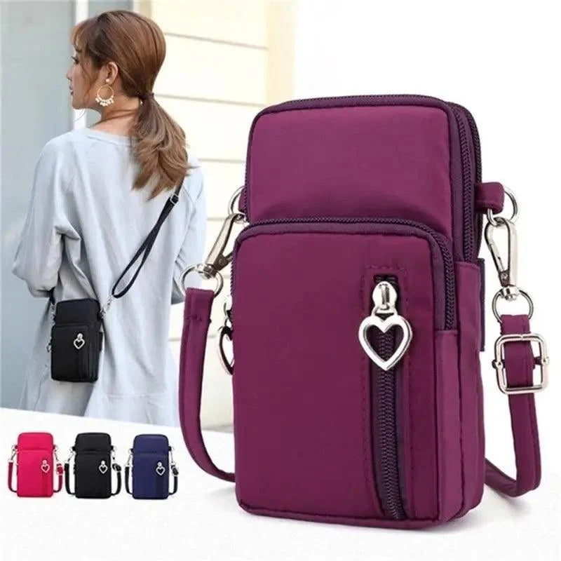 New Trendy Crossbody Zipper  Shoulder Bag For Ladies And Girls Multifunction Handbag Wrist Purse For Females