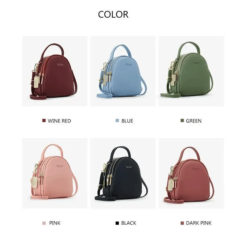 New Versatile Big Capacity 3 Layer Women Backpack Fashionable Small Backpack For Ladies Soft Leather Shoulder Crossbody bag for Female