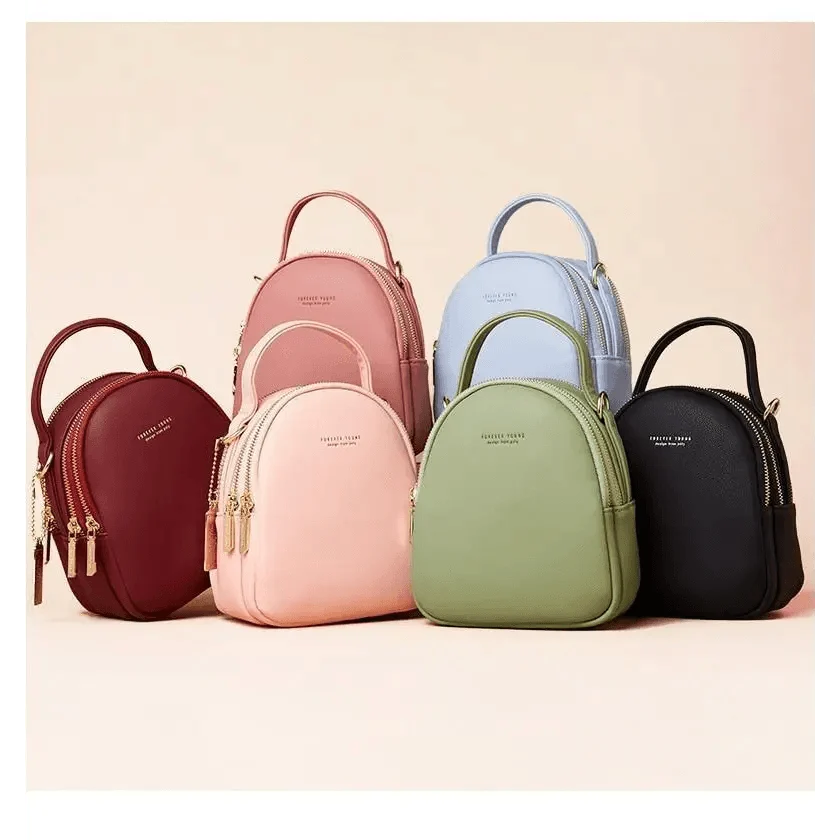 New Versatile Big Capacity 3 Layer Women Backpack Fashionable Small Backpack For Ladies Soft Leather Shoulder Crossbody bag for Female
