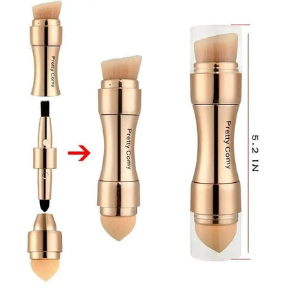 New Vintage Style 4 In 1 Makeup Brushes For Foundation, Eyebrow Shadow, Eyeliner Blush Powder, Brush Cosmetic And Concealer Professional Makeup Brush