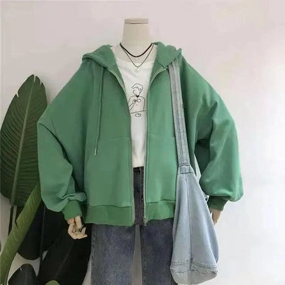 New Women Hoodie Version Loose Thin Long Oversized Sweatshirts Women Pink Women's Sweatshirt With A Hood Hoodies Hooded Jacket Female Long Sleeve Hooded Streetwear Hoodie