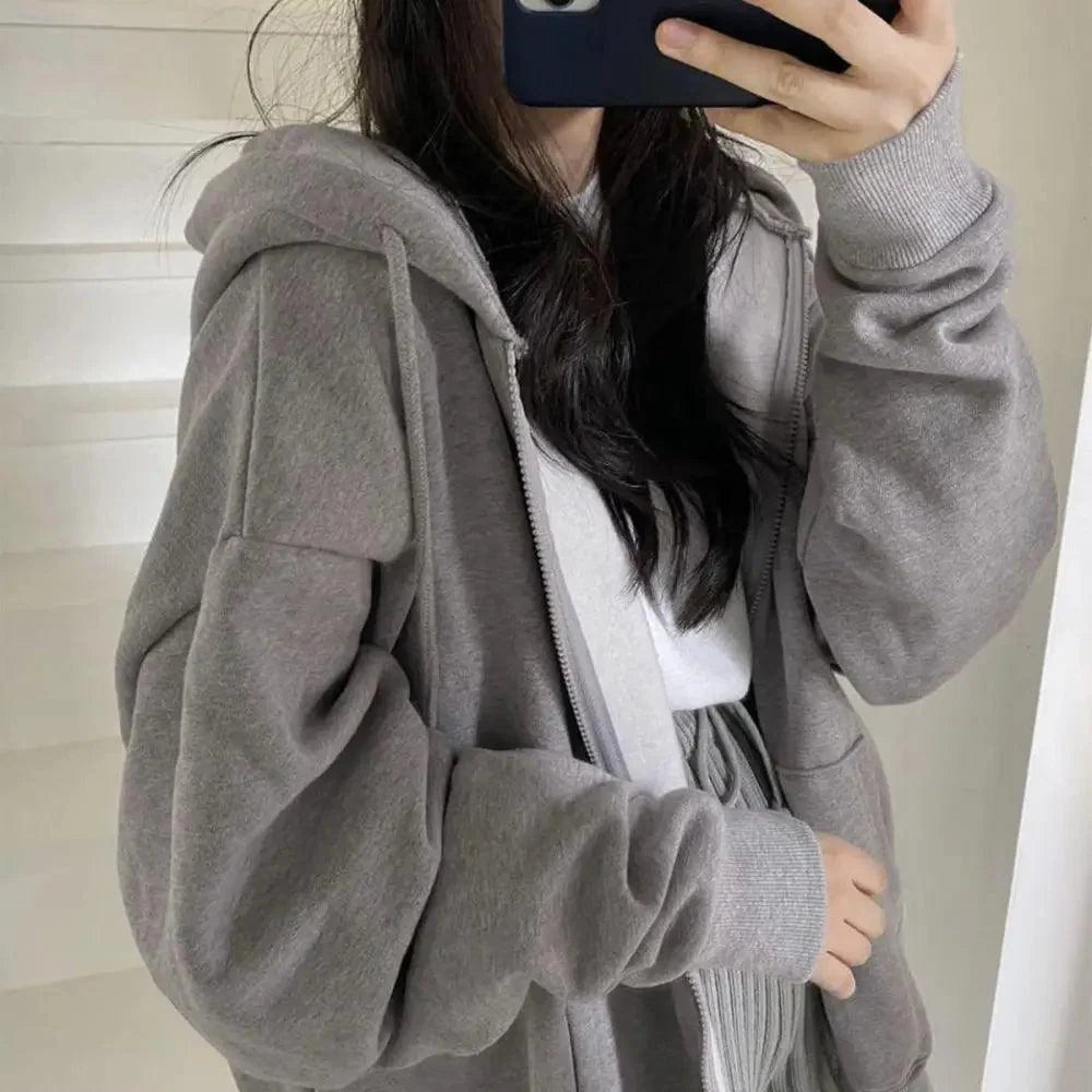 New Women Hoodie Version Loose Thin Long Oversized Sweatshirts Women Pink Women's Sweatshirt With A Hood Hoodies Hooded Jacket Female Long Sleeve Hooded Streetwear Hoodie