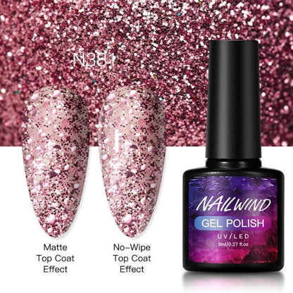New Womens Fashion Gel Nail Polish UV LED Semi Permanent Matt Glossy Effect Luxury Manicure Design