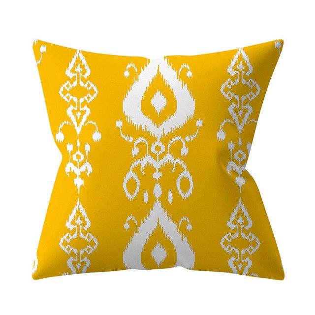 New Yellow Cushion Cases Modern Fashion Abstract Art Decorative Modern Pillow Covers Beautiful Pattern Square Pillow Case Sofa Car Couch Decorative Cover For Pillows 45x45CM
