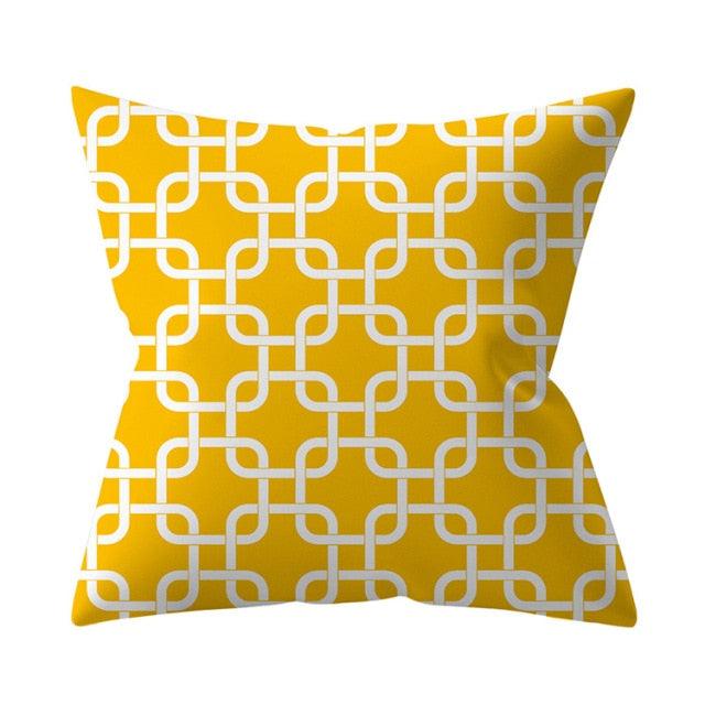 New Yellow Cushion Cases Modern Fashion Abstract Art Decorative Modern Pillow Covers Beautiful Pattern Square Pillow Case Sofa Car Couch Decorative Cover For Pillows 45x45CM