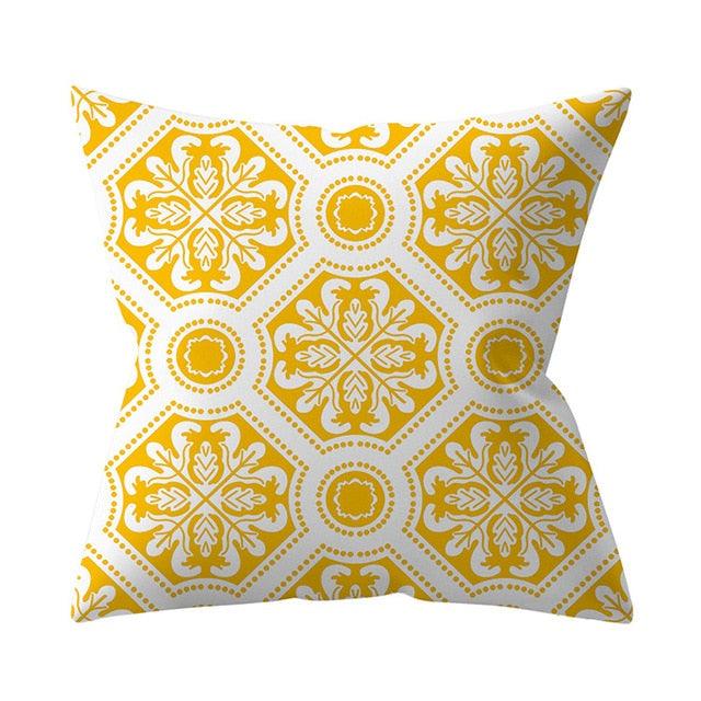 New Yellow Cushion Cases Modern Fashion Abstract Art Decorative Modern Pillow Covers Beautiful Pattern Square Pillow Case Sofa Car Couch Decorative Cover For Pillows 45x45CM