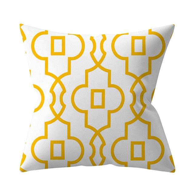 New Yellow Cushion Cases Modern Fashion Abstract Art Decorative Modern Pillow Covers Beautiful Pattern Square Pillow Case Sofa Car Couch Decorative Cover For Pillows 45x45CM