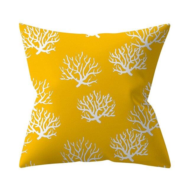 New Yellow Cushion Cases Modern Fashion Abstract Art Decorative Modern Pillow Covers Beautiful Pattern Square Pillow Case Sofa Car Couch Decorative Cover For Pillows 45x45CM