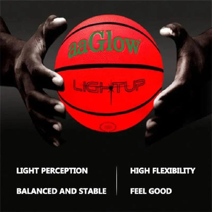 Orange Glowing No. 7 Fluorescent Basketball LED Luminous Cool Basketball Outdoor Indoor Game Training Sport Ball