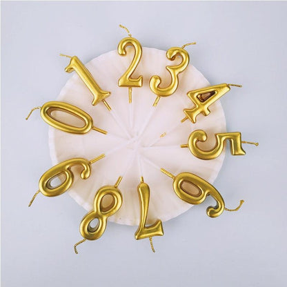 Party Decoration Golden Candles Number Home Cake Birthday Wedding Supplies Birthday Number Candles Cake Numeral Candles Number 0-9 Cake Topper Decoration for Birthday Wedding Reunion Theme Party