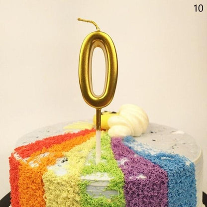 Party Decoration Golden Candles Number Home Cake Birthday Wedding Supplies Birthday Number Candles Cake Numeral Candles Number 0-9 Cake Topper Decoration for Birthday Wedding Reunion Theme Party