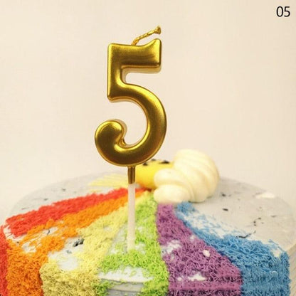 Party Decoration Golden Candles Number Home Cake Birthday Wedding Supplies Birthday Number Candles Cake Numeral Candles Number 0-9 Cake Topper Decoration for Birthday Wedding Reunion Theme Party
