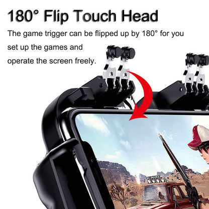 Perfect 6 Finger All-in-One Mobile Game Triggers Controller For Smartphones Mobile Along With Cooling Fan
