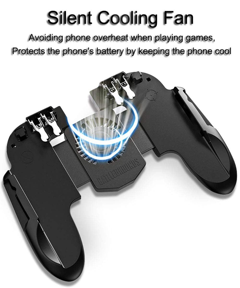 Perfect 6 Finger All-in-One Mobile Game Triggers Controller For Smartphones Mobile Along With Cooling Fan