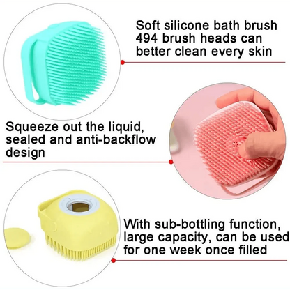 Pet Silicone Shampoo Bath Brush Massage Rubber Comb Bathing Shampoo Colorful Massager For Dogs