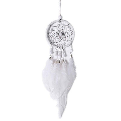 Pink Handmade Dream Catcher Wind Chimes Indian Style Feather Pendant Dream Catcher Car Hanging Decoration Wind Chime Wall Hanging Home Decor