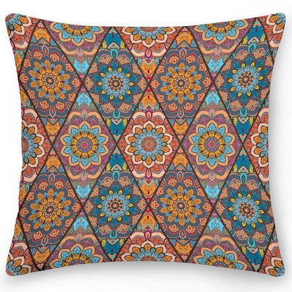 Polyester Pillow Case Square Cushion Cover Pillow Double Sides Ethnic Flower Bohemian Throw Pillow Covers Pillow Covers Retro Floral Cushion Covers Spiritual Decor Square Pillowcase Office Home Decoration