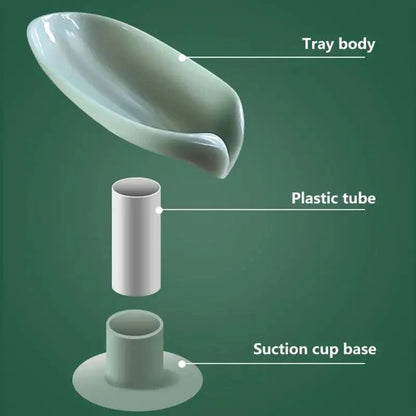 Portable Soap Dish Leaf Shape Soap Holder Leaf Shaped Soap Box Soap Dish For Bathroom Suction Cup Bathroom Storage For Soap Soap Dishes Sponge Container with Suction Cup Leaf Shape Self Draining for Bathroom Kitchen Sink