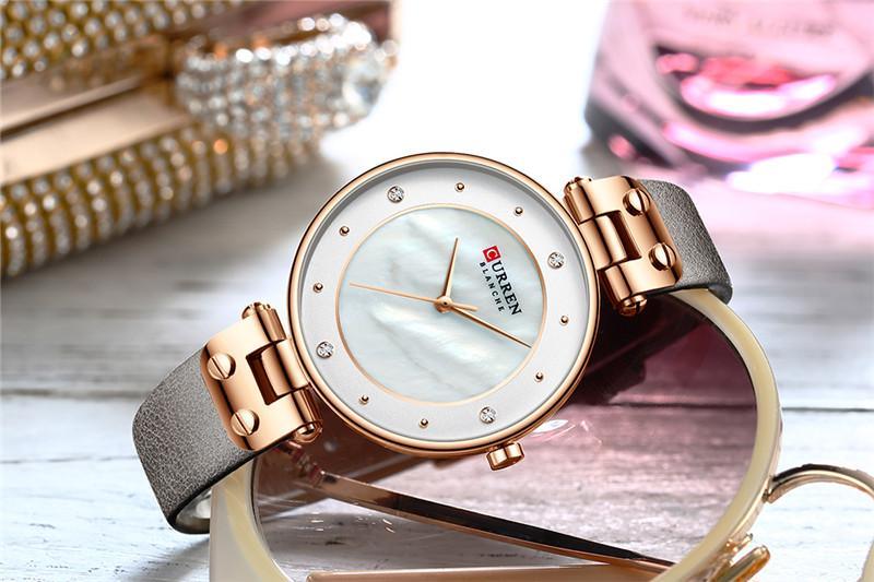 Women's Luxury Watches In Excellent Background And Zircon Designs Business Style Wristwatch Perfect Gift For Her