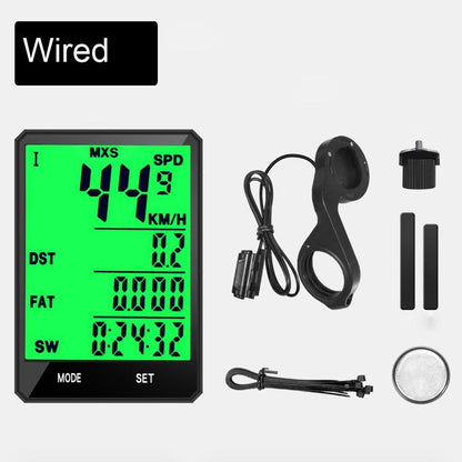 Waterproof Bicycle Computer Wireless And Wired Bike Cycling Odometer Stopwatch Speedometer Bicycle Speedometer With LCD Display 20 Functions And Automatic Wake-up