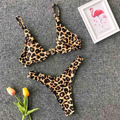 Underwired Bikini Female Swimsuit Women Swimwear Two-Piece V Shape Wire Bikini Set Bather Bathing Suit Women Micro Bikini Set Shiny Metallic 2 Piece Swimsuit Push Up Underwire Swimwear Bathing Suit