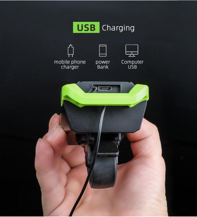 4000mAh Bicycle Front Light Set USB Rechargeable Smart Headlight With Horn 800 Lumen LED Bicycle Light Set USB Rechargeable Super Bright  Bike Headlight