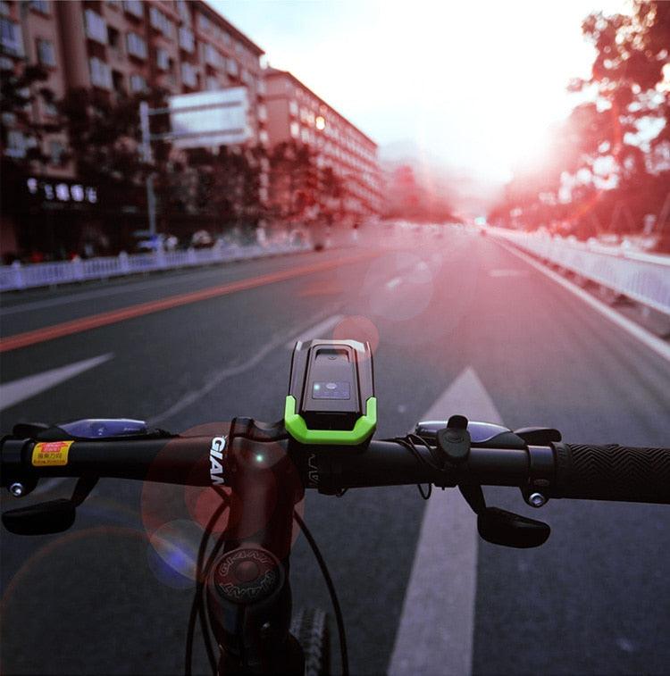 4000mAh Bicycle Front Light Set USB Rechargeable Smart Headlight With Horn 800 Lumen LED Bicycle Light Set USB Rechargeable Super Bright  Bike Headlight