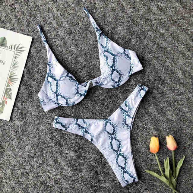 Underwired Bikini Female Swimsuit Women Swimwear Two-Piece V Shape Wire Bikini Set Bather Bathing Suit Women Micro Bikini Set Shiny Metallic 2 Piece Swimsuit Push Up Underwire Swimwear Bathing Suit