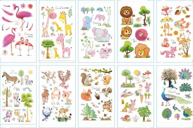 10pcs Dinosaur Sticker Temporary Tatoo Waterproof Colorful Elegant Children Tattoos