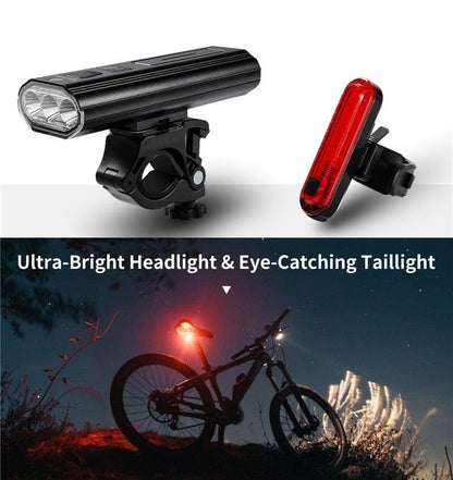 Front Bicycle Light USB Rechargeable LED Bike Light Waterproof Cycling Headlight Climbing Safety Flashlight Lamps Bike Light Super Bright Bicycle Light Easy To Install Fits All Bikes Headlights With Modes