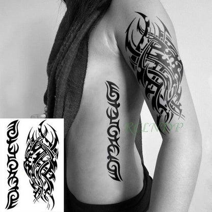 57 Sheets Temporary Tattoo Stickers Set Waterproof Temporary Tattoo Waist Arm Modern Stylish Big Black Tattoos For Womens Mens