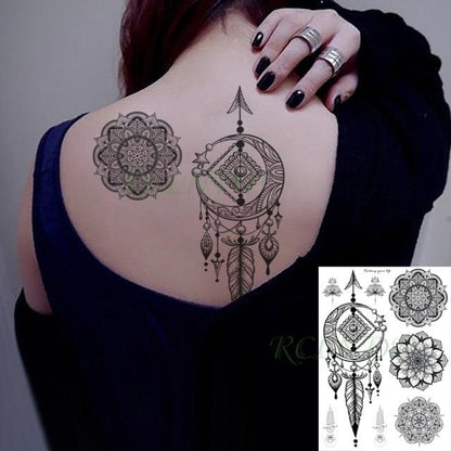 57 Sheets Temporary Tattoo Stickers Set Waterproof Temporary Tattoo Waist Arm Modern Stylish Big Black Tattoos For Womens Mens