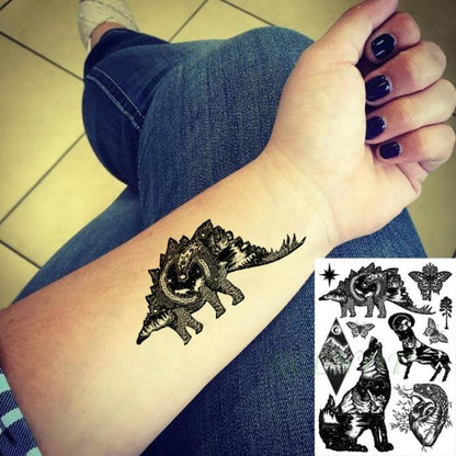 57 Sheets Temporary Tattoo Stickers Set Waterproof Temporary Tattoo Waist Arm Modern Stylish Big Black Tattoos For Womens Mens