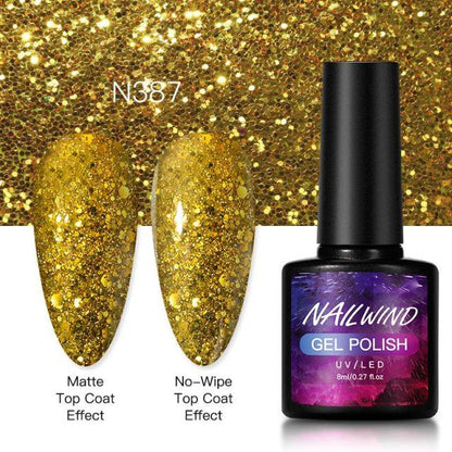 New Womens Fashion Gel Nail Polish UV LED Semi Permanent Matt Glossy Effect Luxury Manicure Design