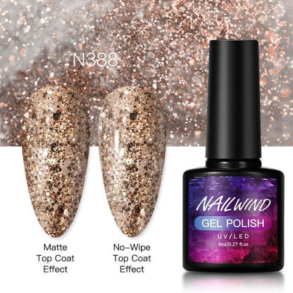 New Womens Fashion Gel Nail Polish UV LED Semi Permanent Matt Glossy Effect Luxury Manicure Design