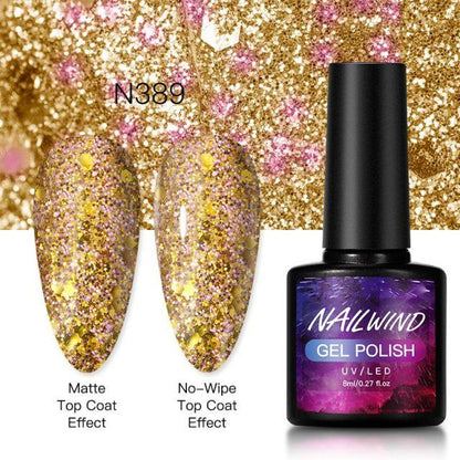 New Womens Fashion Gel Nail Polish UV LED Semi Permanent Matt Glossy Effect Luxury Manicure Design