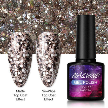 New Womens Fashion Gel Nail Polish UV LED Semi Permanent Matt Glossy Effect Luxury Manicure Design