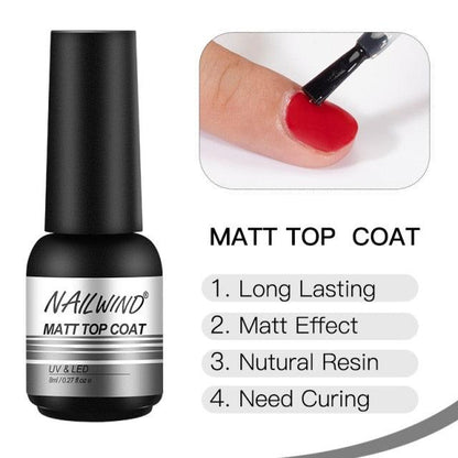 New Womens Fashion Gel Nail Polish UV LED Semi Permanent Matt Glossy Effect Luxury Manicure Design