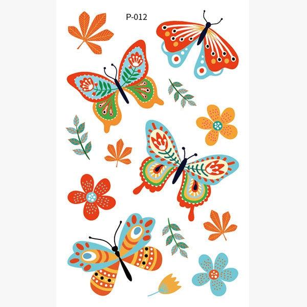 1 Pc Butterfly 3D Temporary Tattoo 52 Style Waterproof Butterfly Tattoos Stickers Temporary Colorful Design For Womens